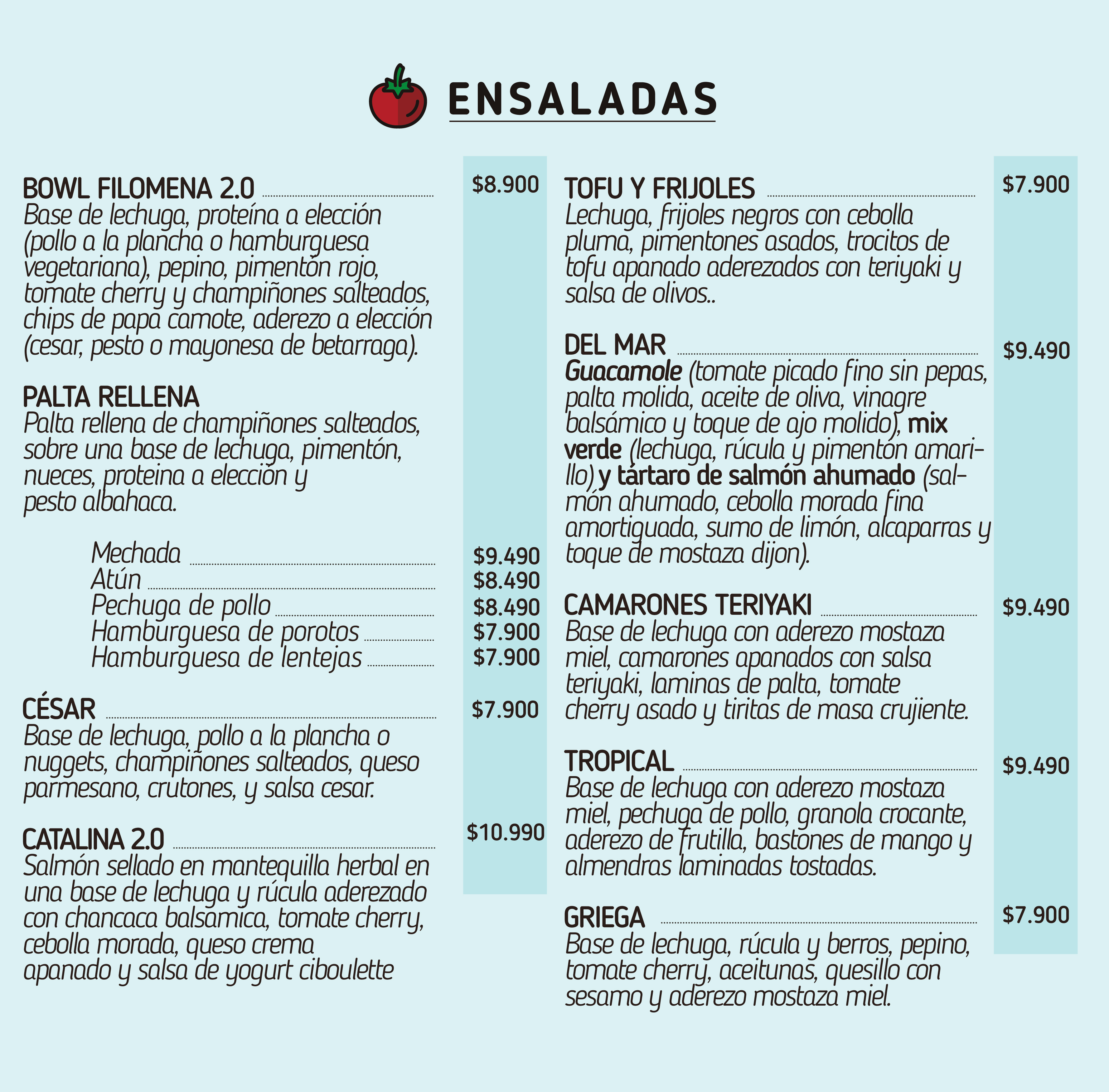 Ensaladas - Filomena Cafe
